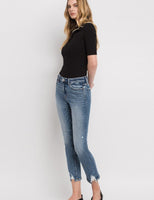 High Rise Slim Straight- Medium Wash