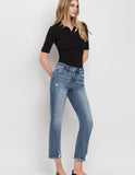 High Rise Slim Straight- Medium Wash