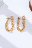 CRYSTAL STUD HOOP AND DROP LINK
EARRINGS