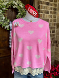 Love and Lace Sweater Pink