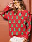 Pearl Beaded Tree Sweater