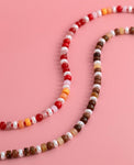 Spice Drop Bead Pearl Necklace- Brown or Red