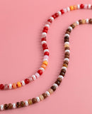 Spice Drop Bead Pearl Necklace- Brown or Red