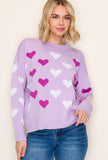 Lavender Hearts Sweater