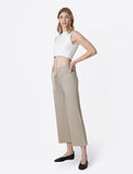 High Rise Taupe Crop Wide Leg Jeans
