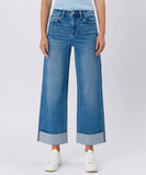 High Rise Cuffed Baggy Denim