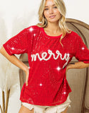 Merry Sequin Top