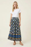 Border Print Maxi Skirt