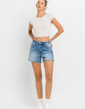 A-Line Stretch Denim Shorts