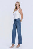 High Rise Medium Wash Ankle Wide Jeans