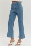 High Rise Center Seam Wide Leg Jeans