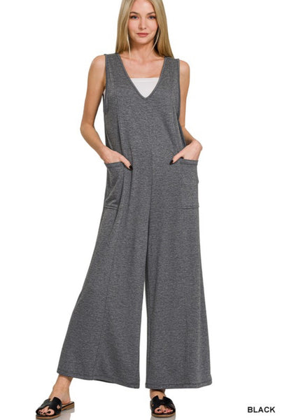 Kenu Terry Jumpsuit Charcoal