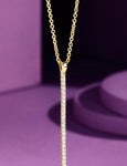 Dainty Linear Pave Bar Pendant Necklace