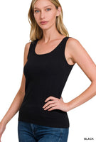 Cotton Scoop Neck Tank Top White or Black