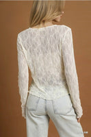 Marshmallow Cream Mesh Top