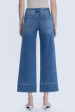 High Rise Trouser Hem Pin Tuck Ankle Wide Jeans