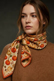 FALL PUMPKIN PATTERN PRINT SQUARE SCARF