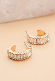 Baguette Stone Hoop Earrings