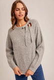 Aubrie Cut Out Tie Sweater
