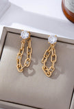 CRYSTAL STUD HOOP AND DROP LINK
EARRINGS