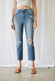 Stretch High Rise Mom Jeans