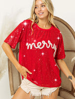 Merry Sequin Top