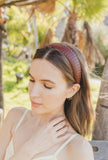 Solid Woven Faux Leather Headband - Comfy Style- 3 Colors