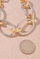 Gold And Silver Oval Chain Link Bracelet