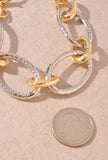 Gold And Silver Oval Chain Link Bracelet