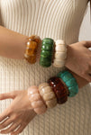Acrylic Color-block Stretch Bangle 4 Colors