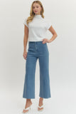 High Rise Center Seam Wide Leg Jeans