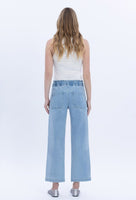 High Rise Elastic Waistband Slim Wide Jeans