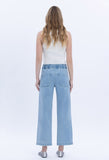 High Rise Elastic Waistband Slim Wide Jeans