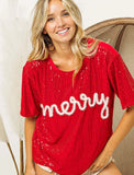 Merry Sequin Top