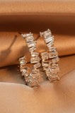 Baguette Rhinestone Hoop Earrings