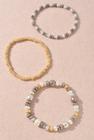 Mixed Metals Beaded Bracelet Set