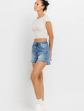 A-Line Stretch Denim Shorts