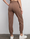 Ribbed Brushed Soft Joggers Brown