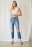 Stretch High Rise Mom Jeans