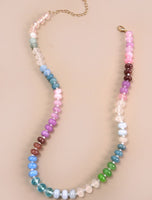 Natural Agate Stone Beaded Necklaces 8 Colors