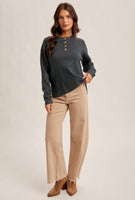 Mae Henley Sweater Dark Teal