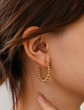 18K Stainless Steel Ball Bead Gold Hoops