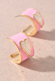 Bold Epoxy Hoop Heart Earrings