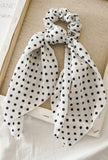 Polkadot Ribbon Hair Scrunchie 4 Colors