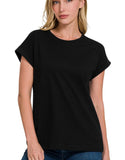 Cotton Crew Neck Tee- Black