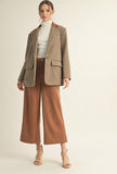 Carmel Suede Scalloped Wide Leg Pants
