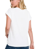 Cotton Crew Neck Tee- White