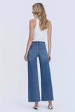 High Rise Medium Wash Ankle Wide Jeans