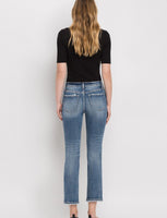 High Rise Slim Straight- Medium Wash