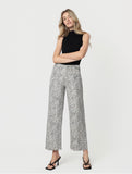 High Rise Patch Pocket Muted Leopard Print Baggy Wide Jeans